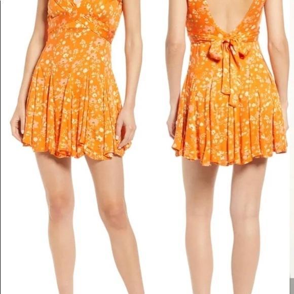 IT TAKES TWO CROSSOVER WOVEN SKATER DRESS PEACH COMBO NEW WITH TAGS - Picture 3 of 7